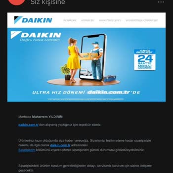 Daikin İzinsiz Ve Bilgim Olmadan Sipariş İptali Ve Fiyat Artışı