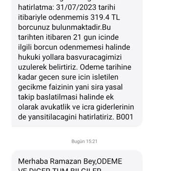 TurkNet Ödeme Yaptığım Halde Haber Vermeden Avukata Verdi