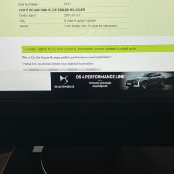 Pierre Cardin Cosmetics Üretim Yılı 2015 Yılı Olması Nedeniyle İade Ettiğim Parfüm!