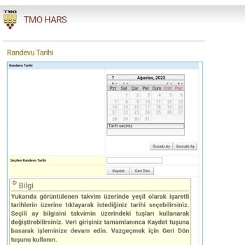 Toprak Mahsulleri Ofisi (TMO) Samsun-Ladik Randevu Sorunu
