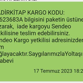 Sendeo İade Kargom Evimden Alınmıyor