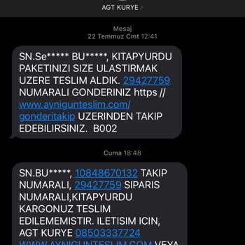 AGT Kurye (aynigunteslim.com) ) Kargomun Dağıtımı Sorunlu