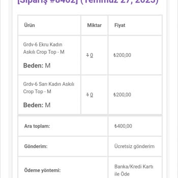 Gradiva Studio Sipariş İptali Ve Para İadesi