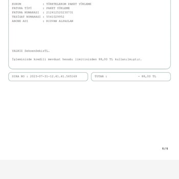TT Mobil Alt Yapılı Bimcell Den Aldığım Paketin Hattıma Tanımlanmaması