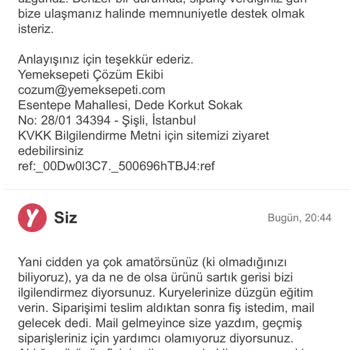 Yemeksepeti Fiş/fatura Verilmedi, Verilmiyor