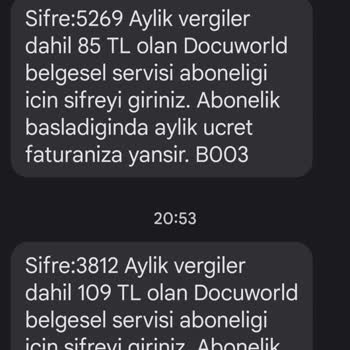 Vodafone Docuworld Uygulama İzinsiz Üyelik