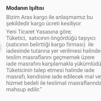 Modanın Işıltısı 100 TL Para İademi İstiyorum.