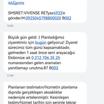 Vivense Koltuklarımızı Teslim Edemiyor