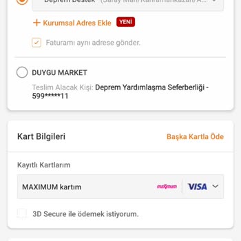 Trendyol Adresimin Ve Telefon Numaramın Farklı Gösterilmesi