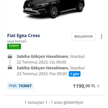Europcar Verilmeyen Hizmet ve Ücret Kesintisi