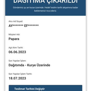 AGT Kurye (aynigunteslim.com) Papara Black Kart Siparişi Hala Gelmedi, En Kötü Firma