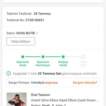 Trendyol Bilgim Dışında Dağıtım Günü Ürünüm İptali Gerçekleştirilmiş