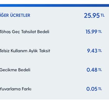 TÖHAŞ Geç Tahsilat Bedeli- Turkcell