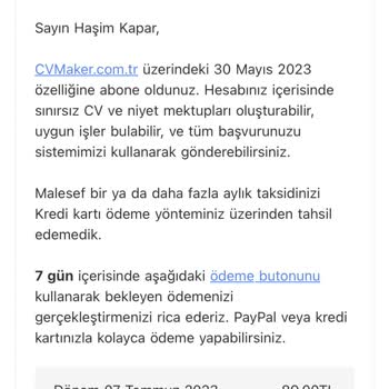 CV Maker Habersiz Üyelik Yapıyor