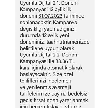 Vodafone Tarife Yenileme Sorunu