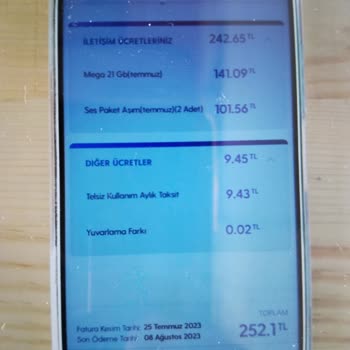 Turkcell Ekstra Faturaya Ses Paket Aşım Bedeli Yansıtması