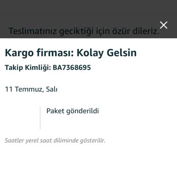 Kolay Gelsin Amazon/Kolay Gelsin Sipariş Kargo