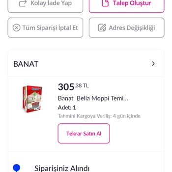 Pazarama Mükerrer Sipariş İptal Süreci