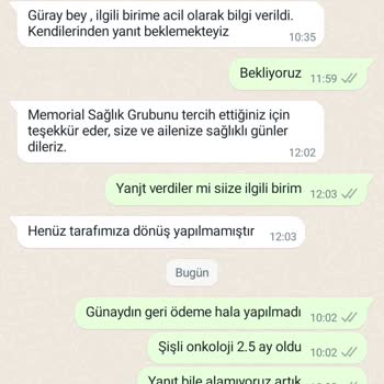 Şişli Memorial Hastanesi 2.5 Aydır Geri Ödeme Yapmıyor