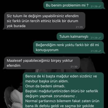 Haza Moda Kusurlu Ürün Yolluyor.