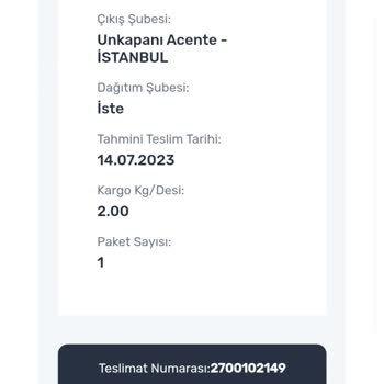 Sürat Kargo Kargom Elime Ulaşmadı