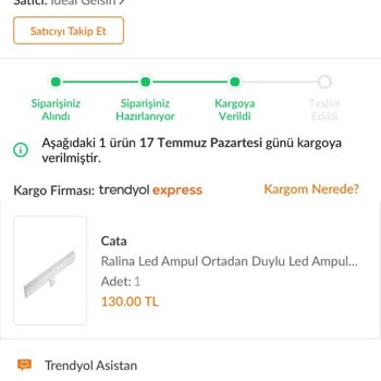 Trendyol Kalitesiz Süreç Takibi