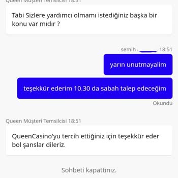 Queencasino Paramı Vermiyor Ve Engelliyor