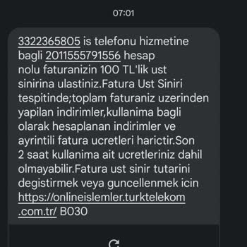Türk Telekom Bana Ait Olmayan Fatura Bildirimi
