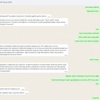 AGT Kurye Kartımı Teslim Etmedi