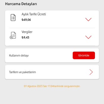 Vodafone Bilgim Dışında, Taahhüdüm Bitmeden Faturaya Ücret Yansıtması
