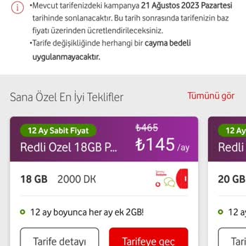 Vodafone Belli Olmayan Baz Fiyatı; Yüksek Fiyatlı Tarife Teklifleri