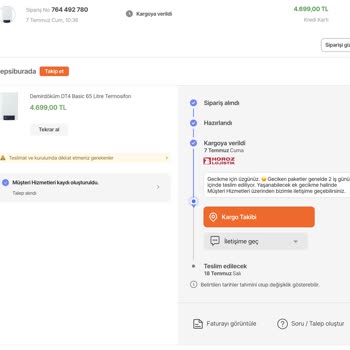 Horoz Lojistik Hepsiburada Ve Horoz Lojistik Firmasının 1 Aydır Kargo Teslim Edemiyor
