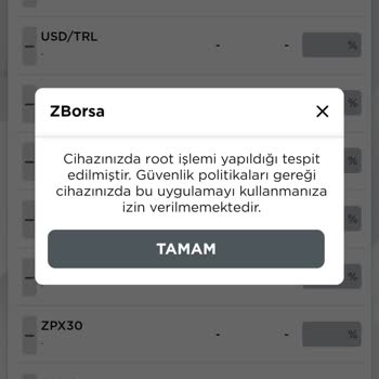 Ziraat Yatırım ZBorsa Giremiyorum Root Hatası Veriyor