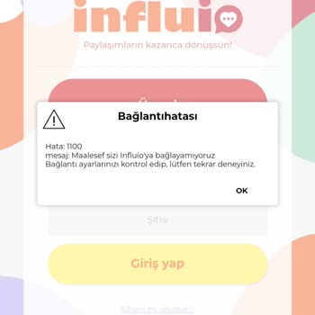 Influio İnfluio Giriş Bağlantı Hatası