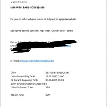 Arçelik Ek Garanti Sorunu