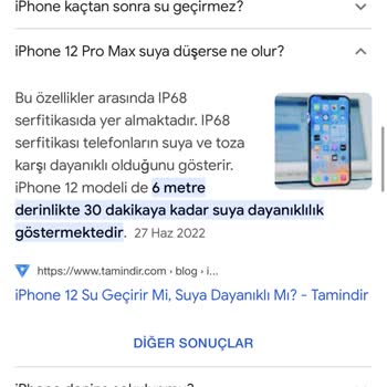 iPhone Apple 12 Pro Max Suya Dayanıklılık
