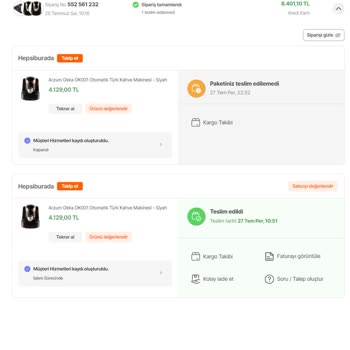 Hepsiburada'dan Alınan Arzum Okka OK001!