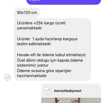 Berosh Babynest Ürünü Göndermiyor