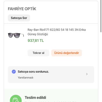 Hepsiburada Gözlük Hasarının Giderilmesi