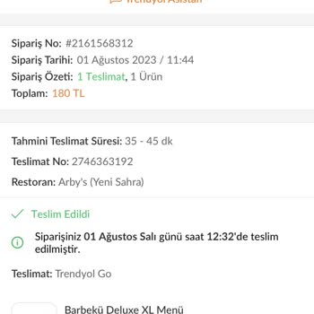 Trendyol Yemek Siparişim Bana Teslim Edilmedi. Paramı İade Etmediler.
