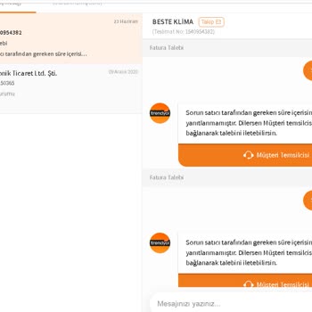 Trendyol'dan Aldığım LG Klimanın Faturasını Halen Göndermedi
