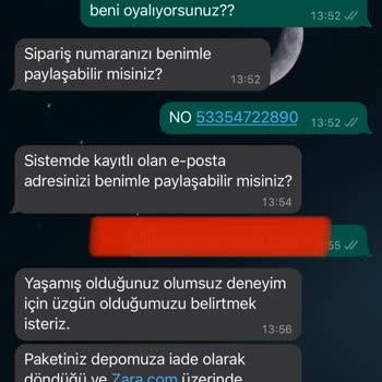 Zara Müşterinden Onaysız Sipariş İptali