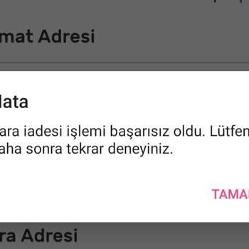 Gratis Siparişi İptal Edemiyorum