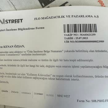 In Street Ayıplı Ürünü İade Veya Değişim Almıyor