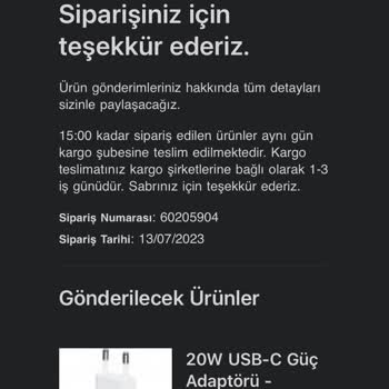 Appleturkiye.com (özel) Apple Türkiye'den Sipariş Ettiğim Şarj Adaptörü Ve Kablosu Orijinal Değil Ve Çalışmıyor