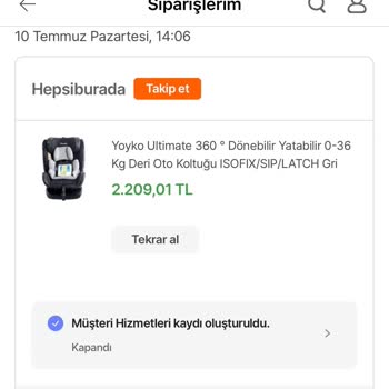 Hepsiburada Teslim Edilmeyen Oto Koltuğu!