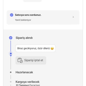 Hepsiburada Sipariş Kargoya Verilmemesi