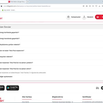 Tıkla Gelsin Tıkla ParaPuan Silinmesi
