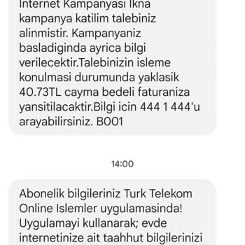 Türk Telekom Abonelik Ücretinin Erken Başvuru Yaptım Ama Yeni Fiyattan Veriliyor.