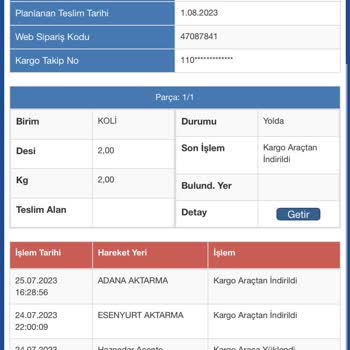 Sürat Kargom Yok